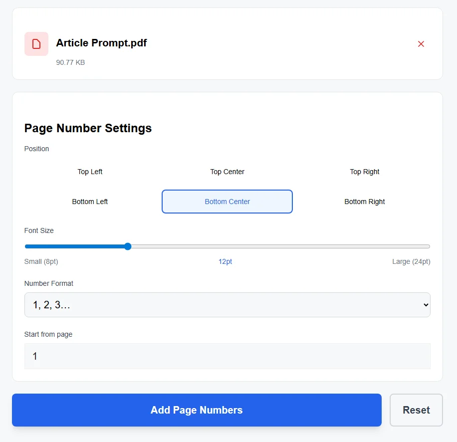 Add Page Numbers to PDF Add Your PDF in Tool