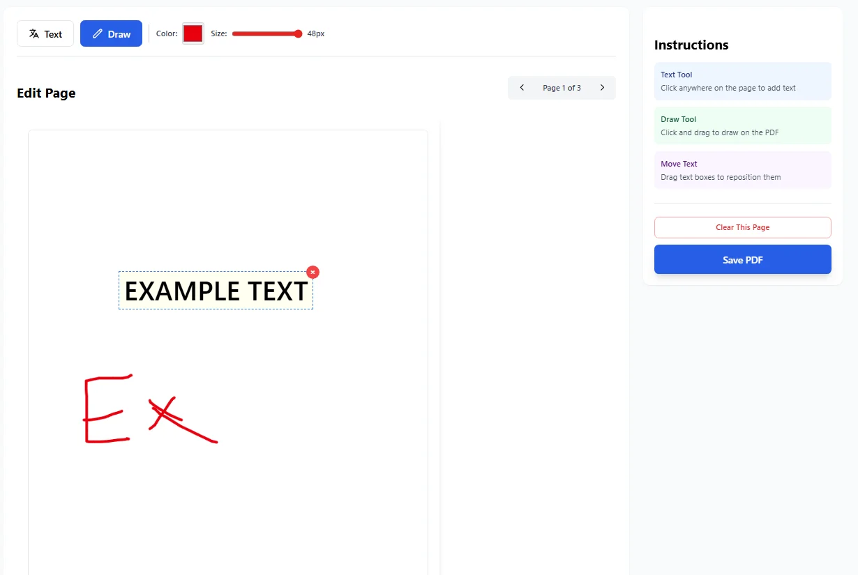 Edit PDF online - add text, draw and save PDF easily