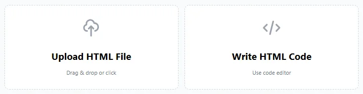 HTML to PDF tool - upload HTML file or write HTML code online